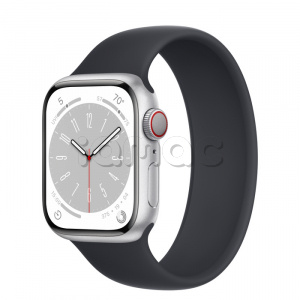 Купить Apple Watch Series 8 // 41мм GPS + Cellular // Корпус из алюминия серебристого цвета, монобраслет цвета "темная ночь"
