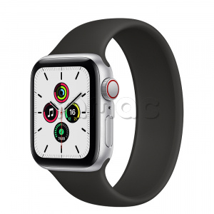Купить Apple Watch SE // 40мм GPS + Cellular // Корпус из алюминия серебристого цвета, монобраслет чёрного цвета (2020)