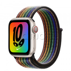 Купить Apple Watch Series 8 // 41мм GPS + Cellular // Корпус из алюминия цвета "сияющая звезда", спортивный браслет Nike цвета Pride Edition