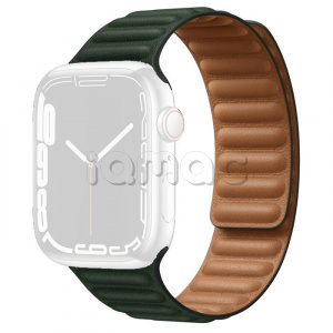 45мм S/M Кожаный ремешок цвета «Зелёная секвойя» со скрытой магнитной застежкой для Apple Watch