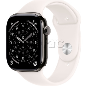 Купить Apple Watch Series 11 // 46мм GPS+Cellular // Корпус из титана сланцевого цвета, спортивный ремешок цвета "светлые румяна"