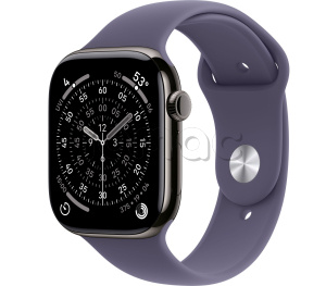 Купить Apple Watch Series 11 // 42мм GPS+Cellular // Корпус из титана сланцевого цвета, спортивный ремешок цвета "фиолетовый туман"