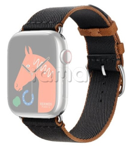 45мм Ремешок Hermès Twill Jump Single (Simple) Tour цвета Noir/Gold для Apple Watch