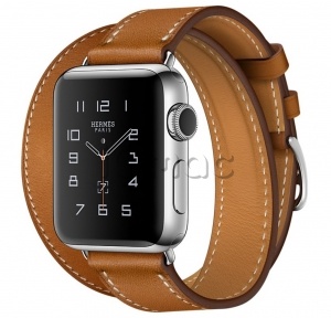 Купить Apple Watch Series 2 Hermès 38мм Корпус из нержавеющей стали, ремешок Double Tour из кожи Barenia цвета Fauve