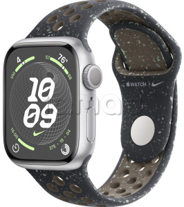 Купить Apple Watch Series 9 // 45мм GPS // Корпус из алюминия серебристого цвета, спортивный ремешок Nike цвета "полуночное небо"