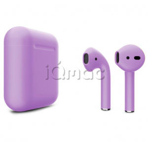 Купить AirPods - беспроводные наушники с Qi - зарядным кейсом Apple (Сиреневый, матовый)