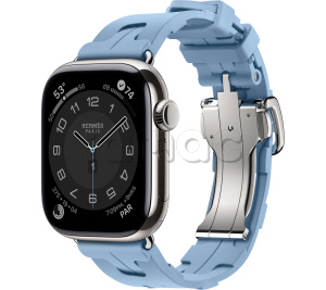Купить Apple Watch Series 11 // 42мм GPS+Cellular // Корпус из титана серебристого цвета, ремешок Kilim Single Tour цвета Bleu Pastel