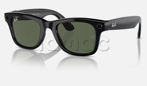 Купить Умные очки Ray-Ban Stories Wayfarer (Черная глянцевая оправа, зеленые линзы)