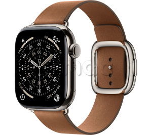 Купить Apple Watch Series 11 // 42мм GPS+Cellular // Корпус из титана нейтрального цвета, ремешок карамельного цвета с современной пряжкой (Modern Buckle)