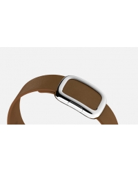 Apple Watch 38 мм, нержавеющая сталь, коричневый ремешок с современной пряжкой