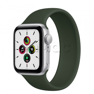 Купить Apple Watch SE // 40мм GPS // Корпус из алюминия серебристого цвета, монобраслет цвета «Кипрский зелёный» (2020)