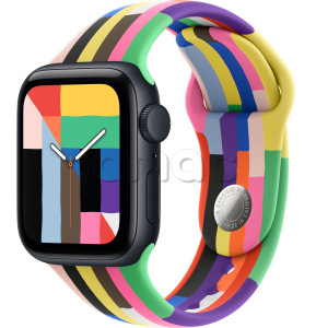 Купить Apple Watch SE 3 // 44мм GPS // Корпус из алюминия цвета "полуночный", спортивный ремешок цвета Pride Edition (2025)