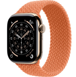 Apple Watch Series 11 // 46мм GPS+Cellular // Корпус из титана золотого цвета, плетеный монобраслет цвета "куркума"