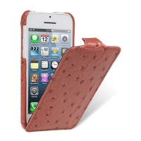 Чехол Melkco для iPhone 5C Leather Case Jacka Type Ostrich Print pattern - Fire Brick