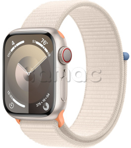 Купить Apple Watch Series 9 // 45мм GPS+Cellular // Корпус из алюминия цвета "сияющая звезда", спортивный браслет цвета "сияющая звезда"