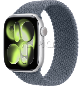 Купить Apple Watch Series 11 // 46мм GPS // Корпус из алюминия серебристого цвета, плетеный монобраслет цвета "якорный синий"