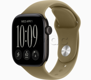 Купить Apple Watch Series 12 // 42мм GPS // Корпус из алюминия черного цвета, спортивный ремешок оливкового цвета
