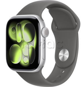 Купить Apple Watch Series 11 // 46мм GPS // Корпус из алюминия серебристого цвета, спортивный ремешок цвета "серый камень"