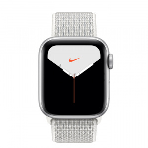 Купить Apple Watch Series 5 // 40мм GPS + Cellular // Корпус из алюминия серебристого цвета, спортивный браслет Nike цвета «снежная вершина»