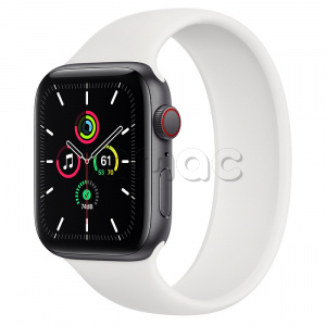 Купить Apple Watch SE // 44мм GPS + Cellular // Корпус из алюминия цвета «серый космос», монобраслет белого цвета (2020)