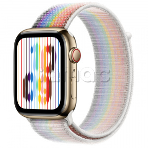 Купить Apple Watch Series 8 // 45мм GPS + Cellular // Корпус из нержавеющей стали золотого цвета, спортивный браслет цвета Pride Edition