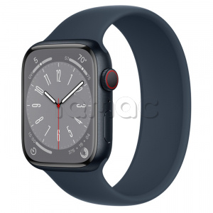 Купить Apple Watch Series 8 // 45мм GPS + Cellular // Корпус из алюминия цвета "темная ночь", монобраслет цвета "синий шторм"