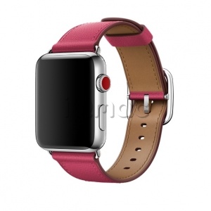 42/44мм Кожаный ремешок цвета «розовая фуксия» с классической пряжкой для Apple Watch