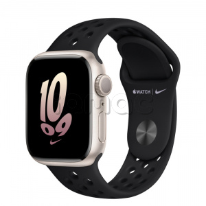 Купить Apple Watch Series 8 // 41мм GPS // Корпус из алюминия цвета "сияющая звезда", спортивный ремешок Nike черного цвета