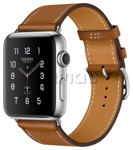 Купить Apple Watch Hermès 38мм Корпус из нержавеющей стали, ремешок Simple Tour из кожи Barenia цвета Fauve