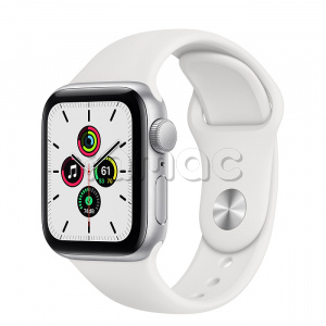 Купить Apple Watch SE // 40мм GPS // Корпус из алюминия серебристого цвета, спортивный ремешок белого цвета