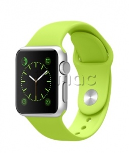 Купить Apple Watch Sport 38 мм, серебристый алюминий, зеленый спортивный ремешок