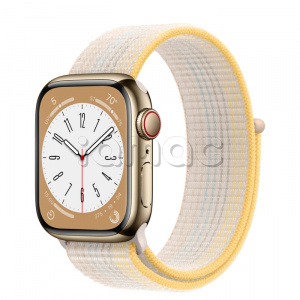 Купить Apple Watch Series 8 // 41мм GPS + Cellular // Корпус из нержавеющей стали золотого цвета, спортивный браслет цвета "сияющая звезда"