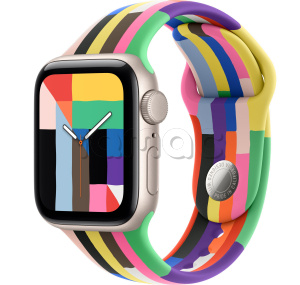 Купить Apple Watch SE 3 // 40мм GPS // Корпус из алюминия цвета "сияющая звезда", спортивный ремешок цвета  Pride Edition (2025)