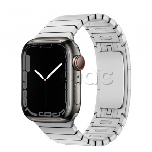 Купить Apple Watch Series 7 // 41мм GPS + Cellular // Корпус из нержавеющей стали графитового цвета, блочный браслет из нержавеющей стали серебристого цвета