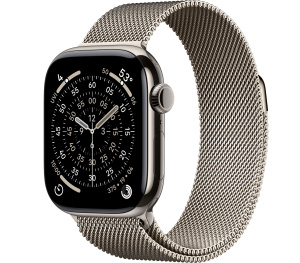Apple Watch Series 11 // 42мм GPS+Cellular // Корпус из титана натурального цвета, миланский сетчатый браслет натурального цвета
