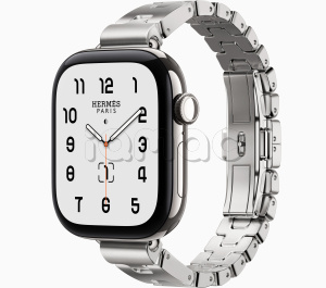 Купить Apple Watch Hermès Series 12 // 42мм GPS+Cellular // Корпус из титана серебристого цвета, ремешок Grand H Fin цвета Satiné