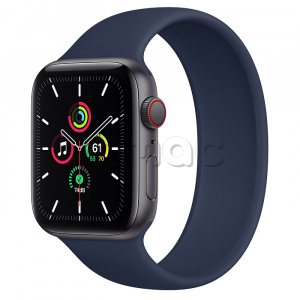 Купить Apple Watch SE // 44мм GPS + Cellular // Корпус из алюминия цвета «серый космос», монобраслет цвета «Тёмный ультрамарин» (2020)