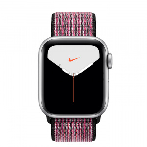 Купить Apple Watch Series 5 // 40мм GPS + Cellular // Корпус из алюминия серебристого цвета, спортивный браслет Nike цвета «розовый всплеск/пурпурная ягода»