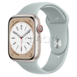 Купить Apple Watch Series 8 // 45мм GPS + Cellular // Корпус из алюминия цвета "сияющая звезда", спортивный ремешок цвета "суккулент"