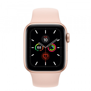 Купить Apple Watch Series 5 // 40мм GPS + Cellular // Корпус из алюминия золотого цвета, спортивный ремешок цвета «розовый песок»