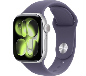 Apple Watch Series 11 // 42мм GPS // Корпус из алюминия серебристого цвета, спортивный ремешок цвета "фиолетовый туман"