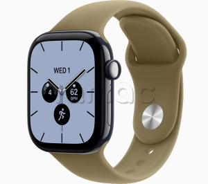 Купить Apple Watch Series 12 // 42мм GPS+Cellular // Корпус из керамики синего цвета, спортивный ремешок оливкового цвета