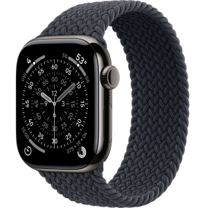 Apple Watch Series 11 // 46мм GPS+Cellular // Корпус из титана сланцевого цвета, плетеный монобраслет цвета "полуночный"