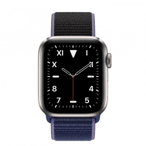 Купить Apple Watch Series 5 // 40мм GPS + Cellular // Корпус из титана, спортивный браслет тёмно-синего цвета