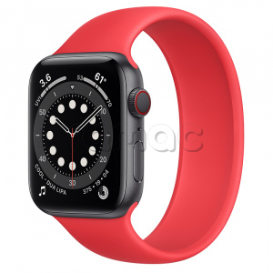 Купить Apple Watch Series 6 // 44мм GPS + Cellular // Корпус из алюминия цвета "серый космос", монобраслет цвета (PRODUCT)RED