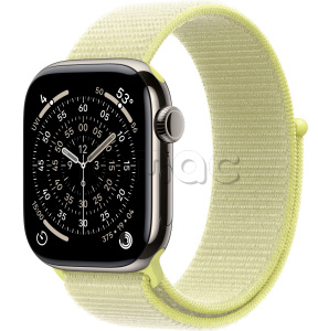 Купить Apple Watch Series 11 // 46мм GPS+Cellular // Корпус из титана натурального цвета, спортивный браслет цвета "неоновый желтый"