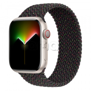 Купить Apple Watch Series 7 // 45мм GPS + Cellular // Корпус из алюминия цвета «сияющая звезда», плетёный монобраслет цвета «Black Unity»