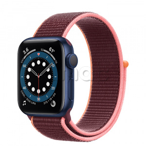 Купить Apple Watch Series 6 // 40мм GPS // Корпус из алюминия синего цвета, спортивный браслет сливового цвета