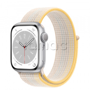 Купить Apple Watch Series 8 // 41мм GPS // Корпус из алюминия серебристого цвета, спортивный браслет цвета "сияющая звезда"