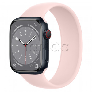 Купить Apple Watch Series 8 // 45мм GPS + Cellular // Корпус из алюминия цвета "темная ночь", монобраслет цвета "розовый мел"